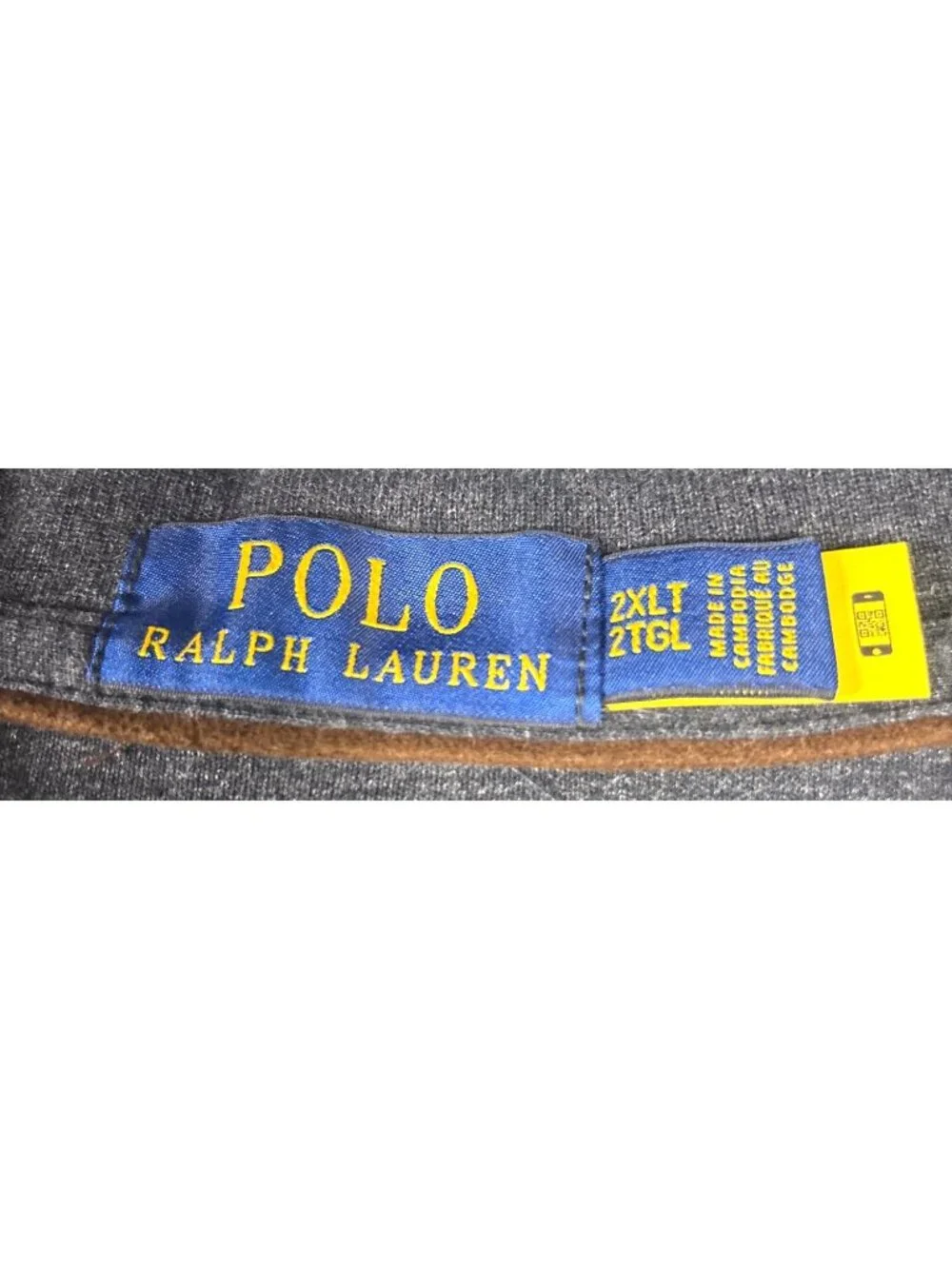 Polo Ralph Lauren 2XLT Long Sleeve Polo Shirt Heather Gray Cotton Blend